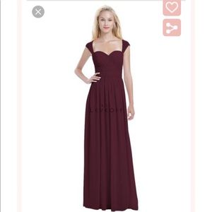 Bill Levkoff-Chiffon-Eggplant-Bridesmaid dress